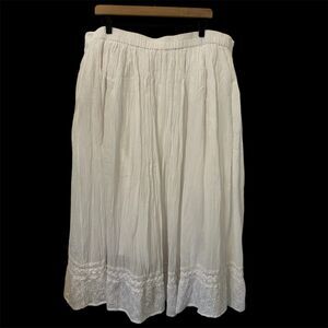 Flint & Moss White Maxi Skirt Women's 3X  Cottagecore Boho Peasant Cowgirl